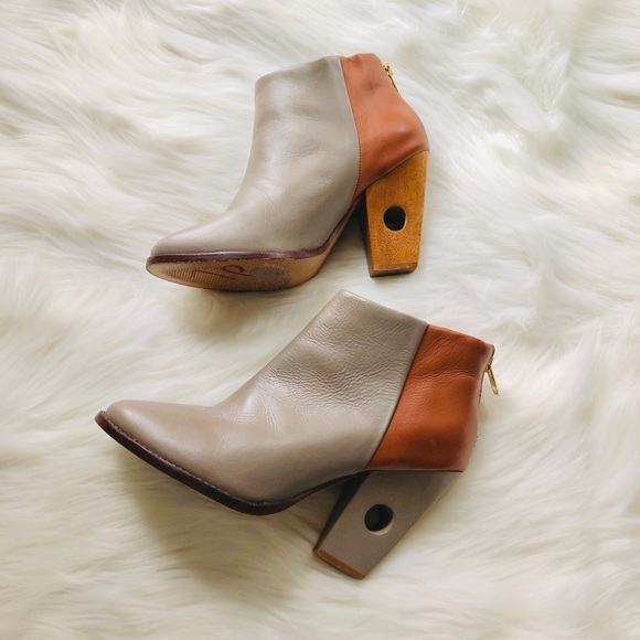 Anthropologie Shoes - nina payne leather & wood halsey cut out boots